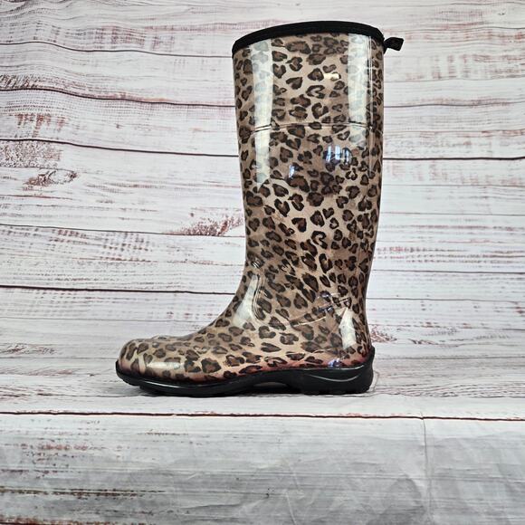 Kamik Rain Boots Size 6 Cheetah Leopard Print Waterproof Outdoor Nature Earthy - Picture 5 of 9